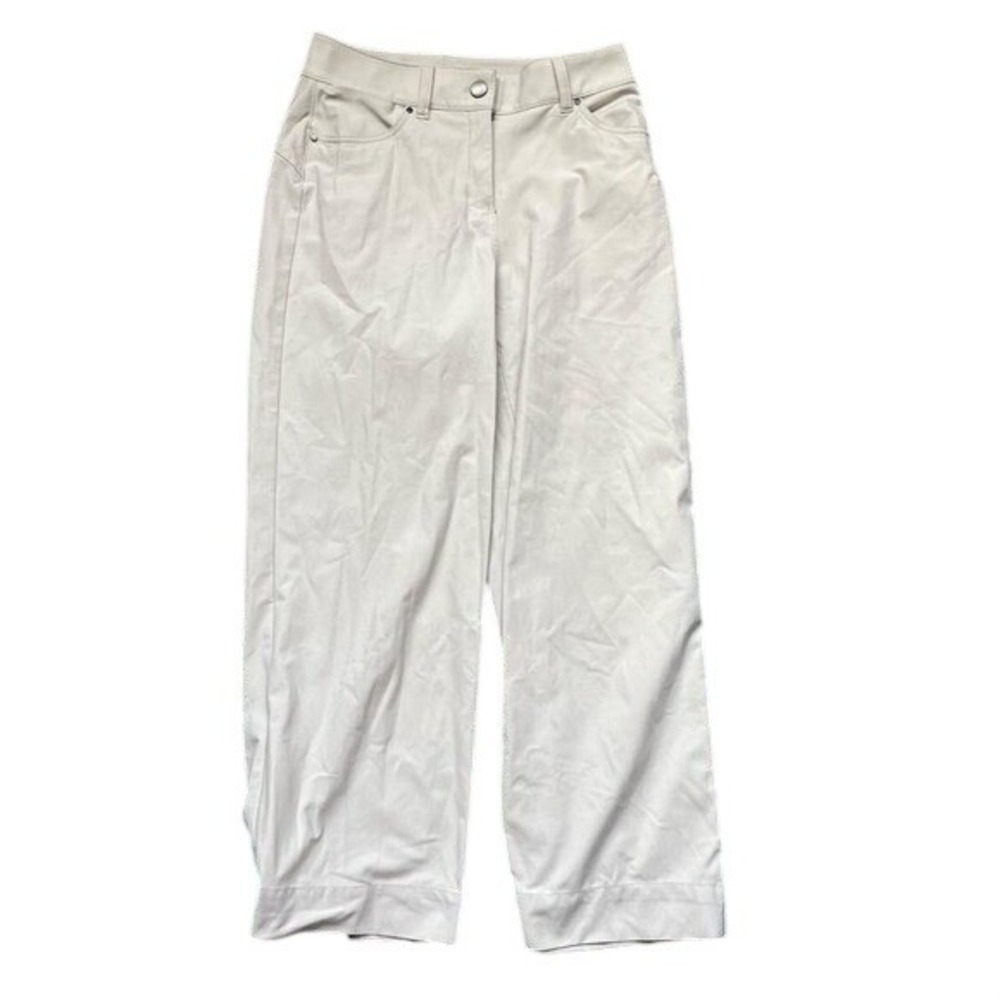 Lululemon Pants Womens 25 City Sleek Wide Leg Sand Cream Stretch‎ Office Work